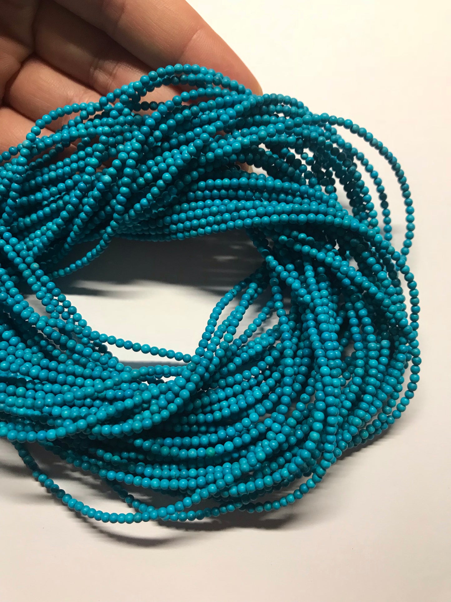 2mm Magnesite Rounds, Deep Blue, 16 inch strand.