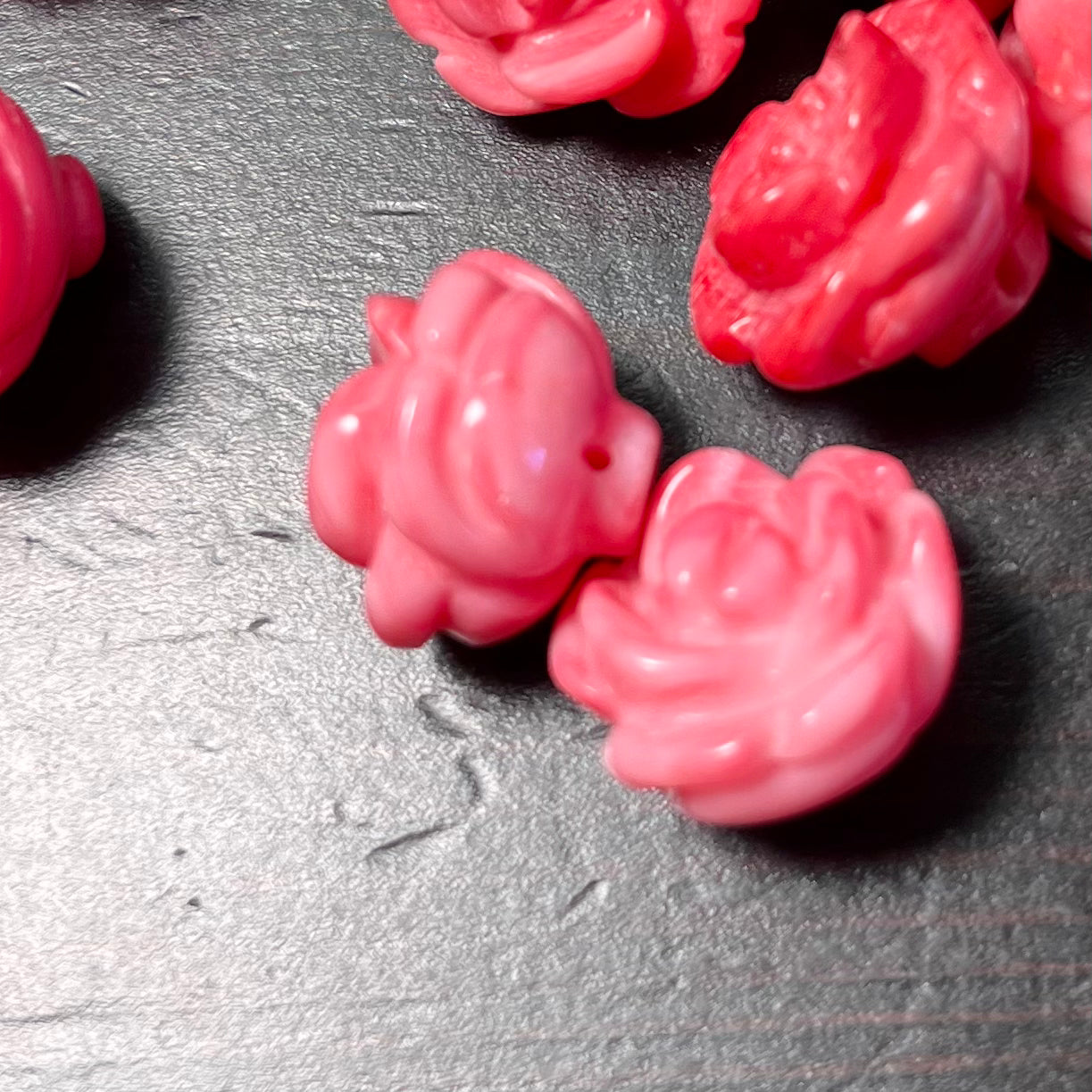 15mm Carved Conch Shell Roses, Loose beads, 10 pieces per order.