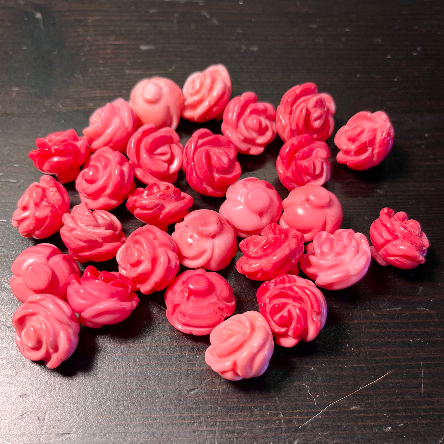 15mm Carved Conch Shell Roses, Loose beads, 10 pieces per order.