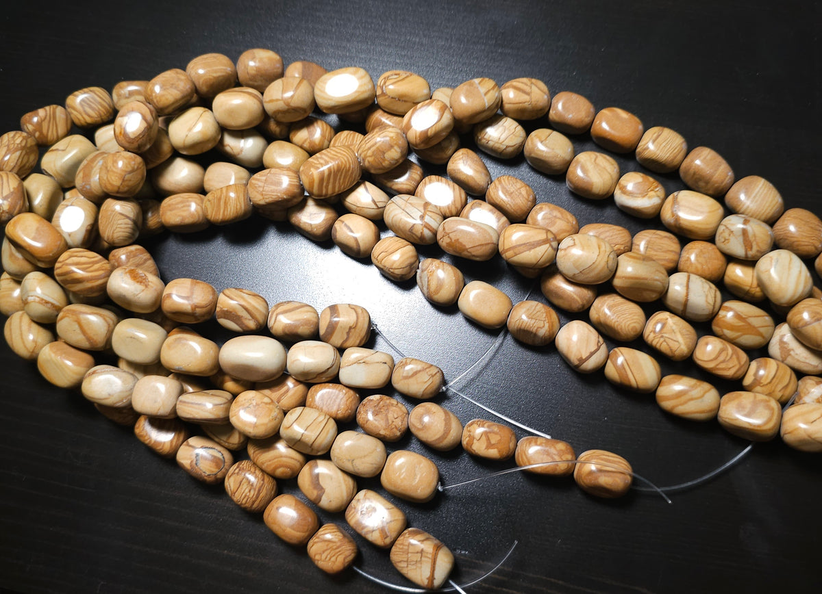 12x16mm Wooden Jasper Rectangular Barrels, 16 inch strand.