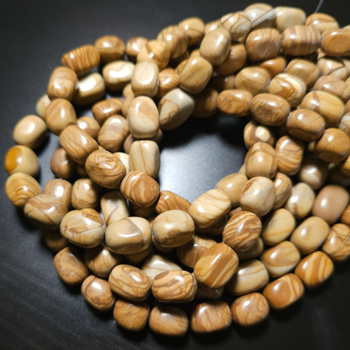 12x16mm Wooden Jasper Rectangular Barrels, 16 inch strand.