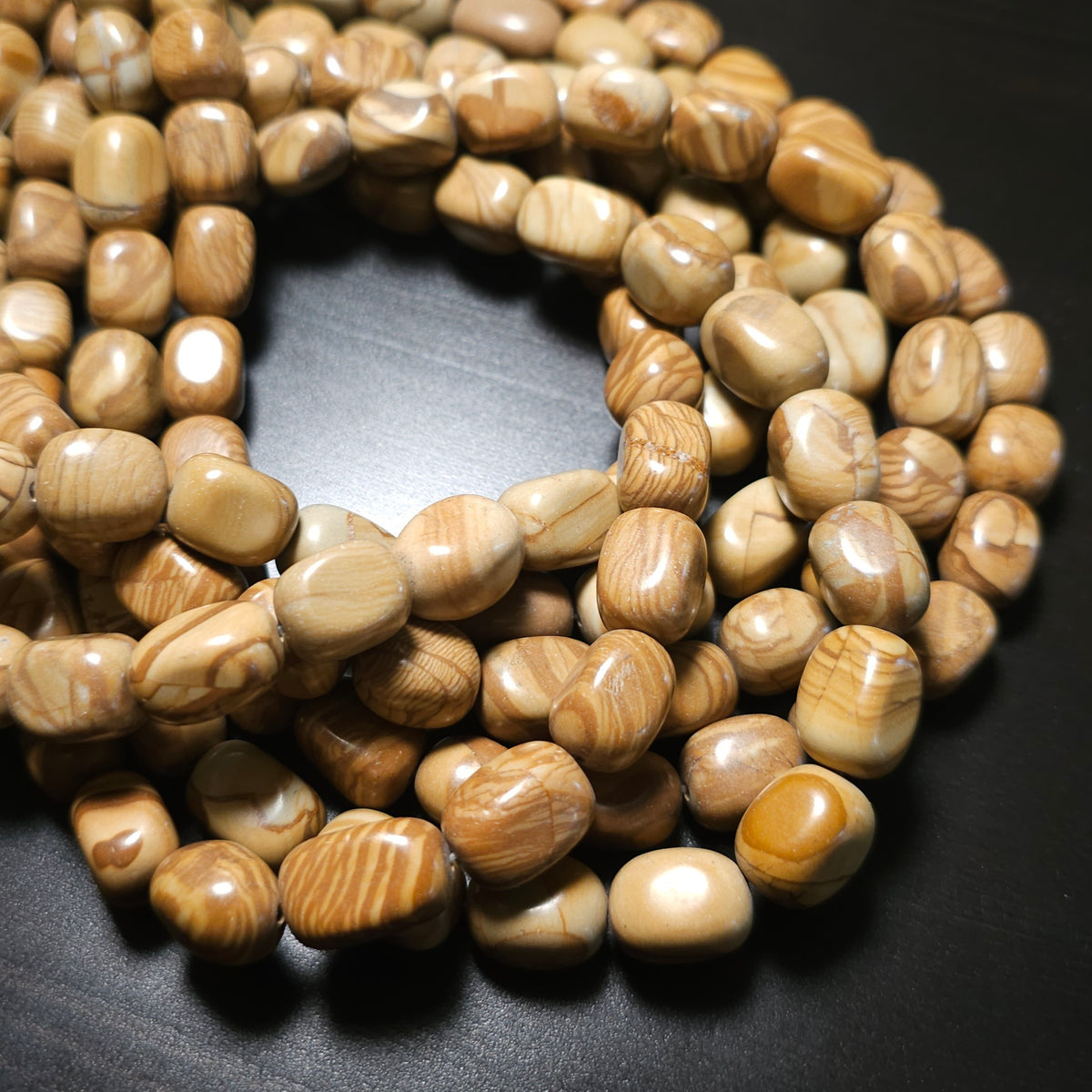 12x16mm Wooden Jasper Rectangular Barrels, 16 inch strand.