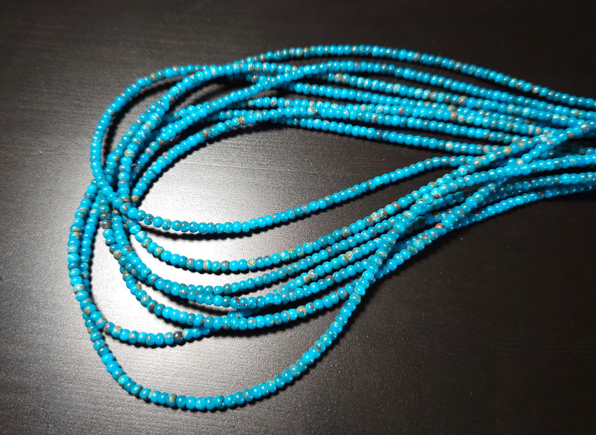 3mm Dyed Turquoise Rondelles, 16 inches long.