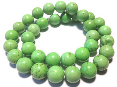 12mm Magnesite rounds, green, 16 inch strand.