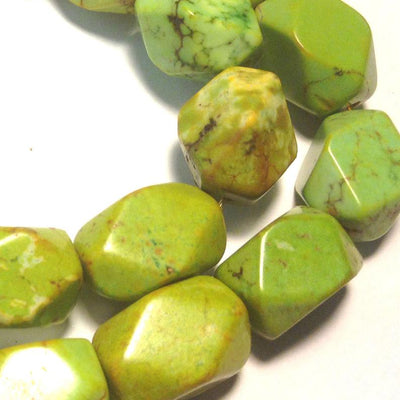 10x14mm Magnesite Faceted Barrels, Yellow Green, 16 inch strand.