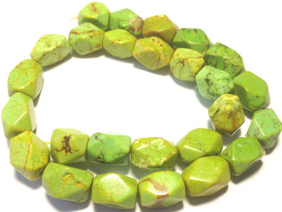 10x14mm Magnesite Faceted Barrels, Yellow Green, 16 inch strand.