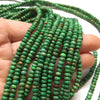 4mm Chinese green rondelles, Mojave green turquoise from Anhui, 16 inch strand.