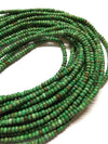 4mm Chinese green rondelles, Mojave green turquoise from Anhui, 16 inch strand.