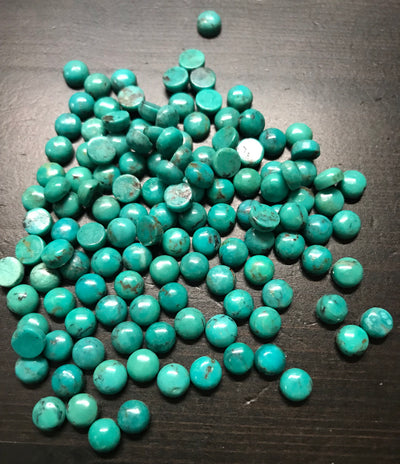 6mm Chinese turquoise cabs from Hubei, China. 10 pieces.