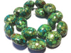 18x23mm Mosaic Magnesite Ovals, Green-blue, 16 inch strand.