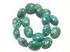 Mosaic magnesite ovals, blue, 18x23mm per piece, 16 inch strand.