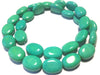 Magnesite ovals, teal blue, 10x14mm per piece, 16 inch strand.