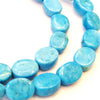 Magnesite ovals, blue, 5x8mm per piece, 16 inch strand.