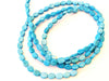 Magnesite ovals, blue, 5x8mm per piece, 16 inch strand.