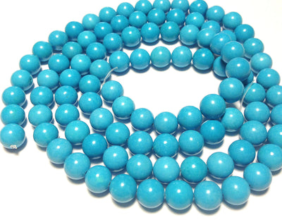 8.5mm Magnesite rounds, blue, 16 inch strand.