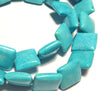 14mm Magnesite squares, sky blue, 16 inch strand.