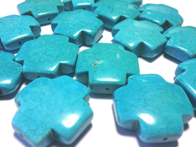 Blue Magnesite Crosse Pendants. One piece per order.