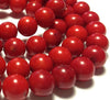 8.5mm rounds, bamboo coral, true red, 16 inch strand.