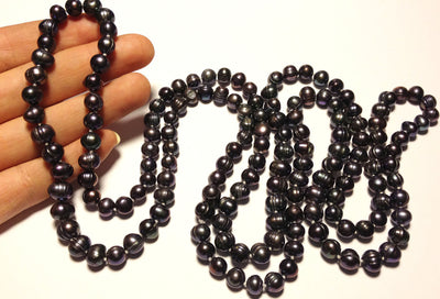 Extra Long Hand Knotted Freshwater Pearls, 7-8mm, 48 inch strand!