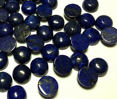 10mm Round Lapis Lazuli Cabs. 10 Pieces.