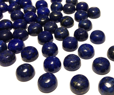 10mm Round Lapis Lazuli Cabs. 10 Pieces.