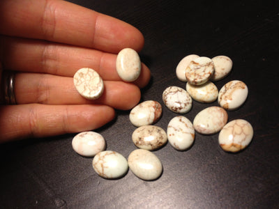 12x16mm Magnesite Oval Cabochons, 4 Pieces.