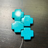 20mm Blue Magnesite Crosse Pendants. One piece per order.