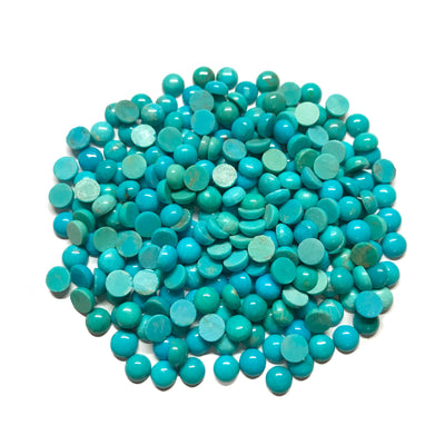 6mm Nacozari Turquoise Round Cabochons, Vibrant Blue. 10 pieces.