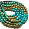 9x10mm Turquoise Barrels, Assorted turquoise. 16 inch strand.