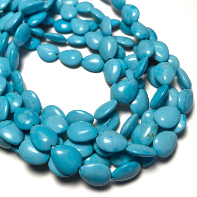 12x14mm Magnesite teardrop, sky blue, 16 inch strand.