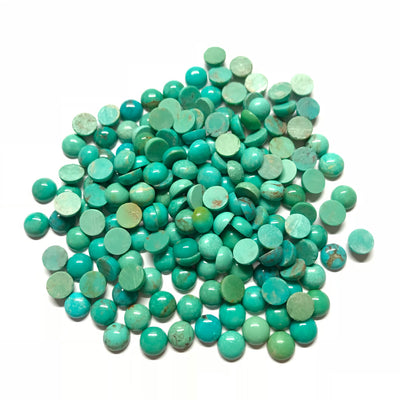 6mm Nacozari Turquoise Round Cabochons, Green-Blue. 10 pieces.