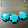 20mm Blue Magnesite Crosse Pendants. One piece per order.